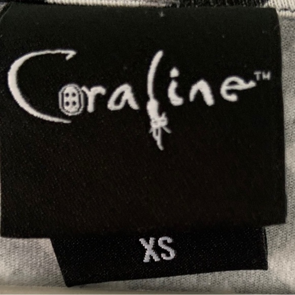 Coraline 2019 LAIKA black white red XS drees cotton-spandex short leaves - Picture 7 of 7